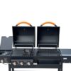 Gas & Charcoal Combination Barbecue Grill with Side Table